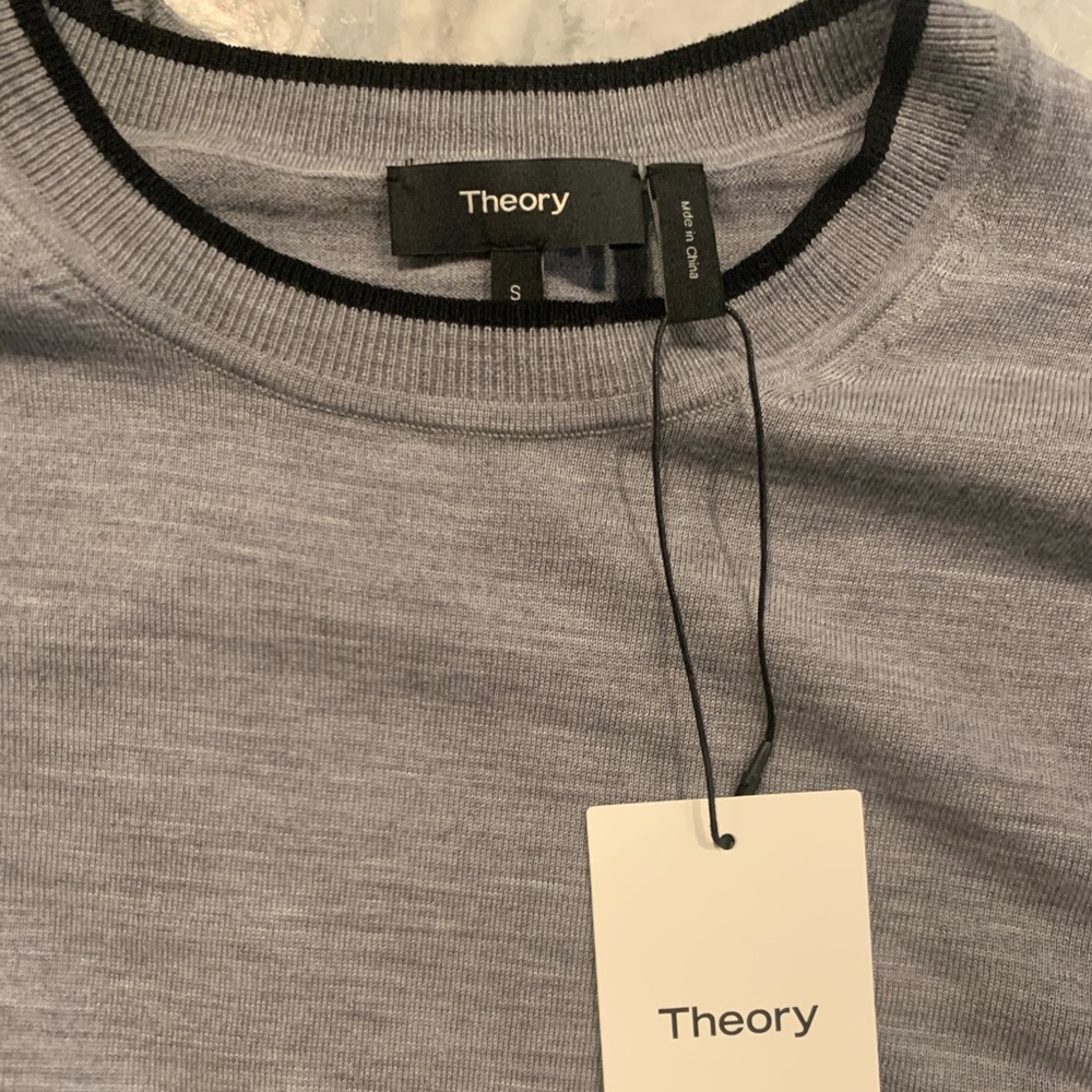 Theory Crew Neck Pullover (Grey and Black)